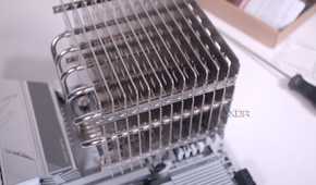 Close-up view of the Noctua NH-P1 installed