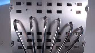 Close-up view of the Noctua NH-P1 pipes