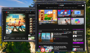 Screenshot of a Windows 11 desktop with two Vivaldi windows open and no indication in ObjectDesktop on how to switch between them