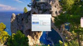 Screenshot of ObjectDock with two tabbed docks open, one with Aero style and the other with classic style