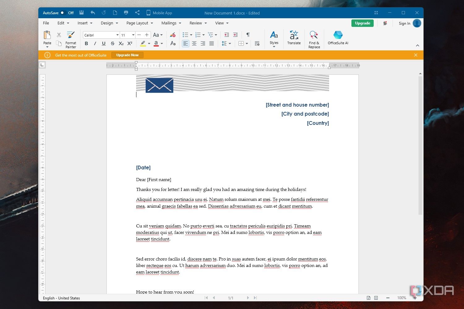 Screenshot of OfficeSuite Documents running on Windows 11