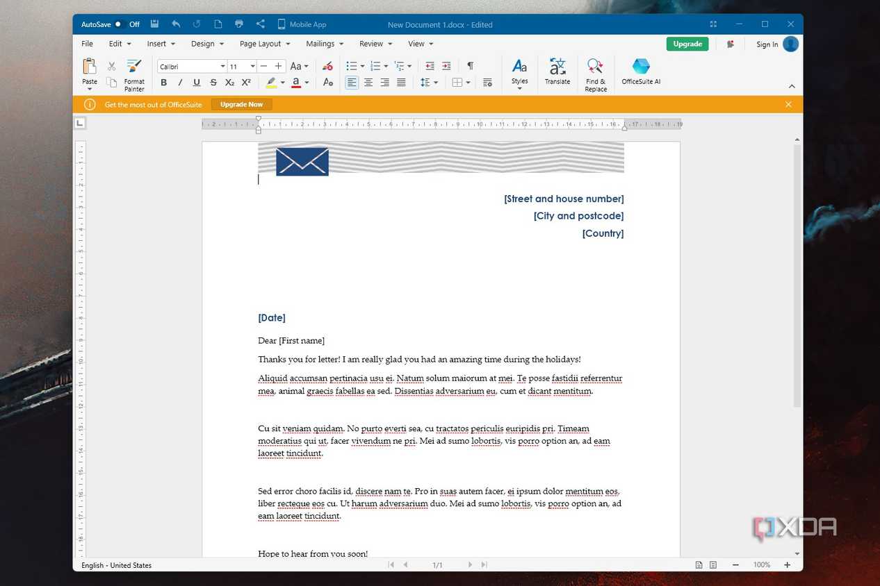 Screenshot of OfficeSuite Documents running on Windows 11