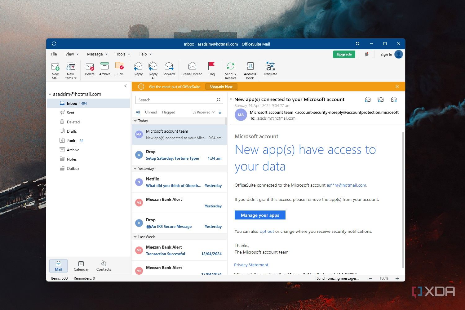 Screenshot of OfficeSuite Mail running on Windows 11