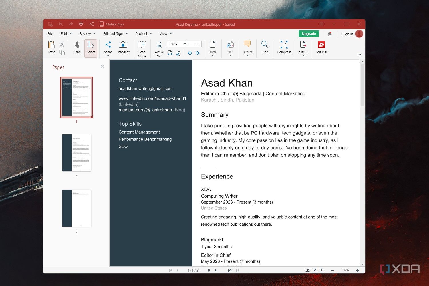 Screenshot of OfficeSuite Documents running on Windows 11