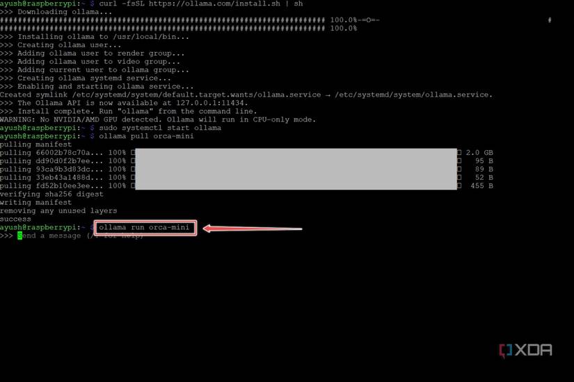 The command used to run an LLM inside Ollama