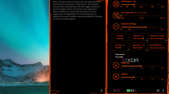 Screenshot of the OneXCOnsole overlay with the game trainer feature open