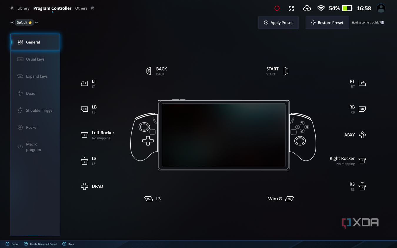 OneXConsole controller configuration