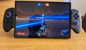 Front view of the One XPlayer X1 playing Rocket League
