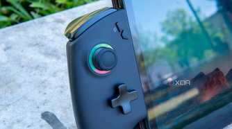 The left-side controller on the One XPlayer X1 with an RGB ring light