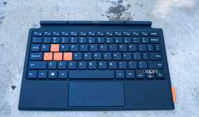 Tilted view of the One XPlayer X1 keyboard cover