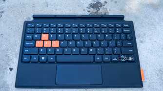 Tilted view of the One XPlayer X1 keyboard cover