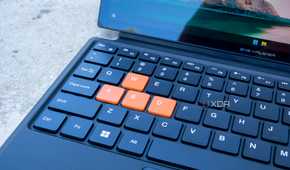 Close-up of the WASD keys on the One XPlayer X1 keyboard
