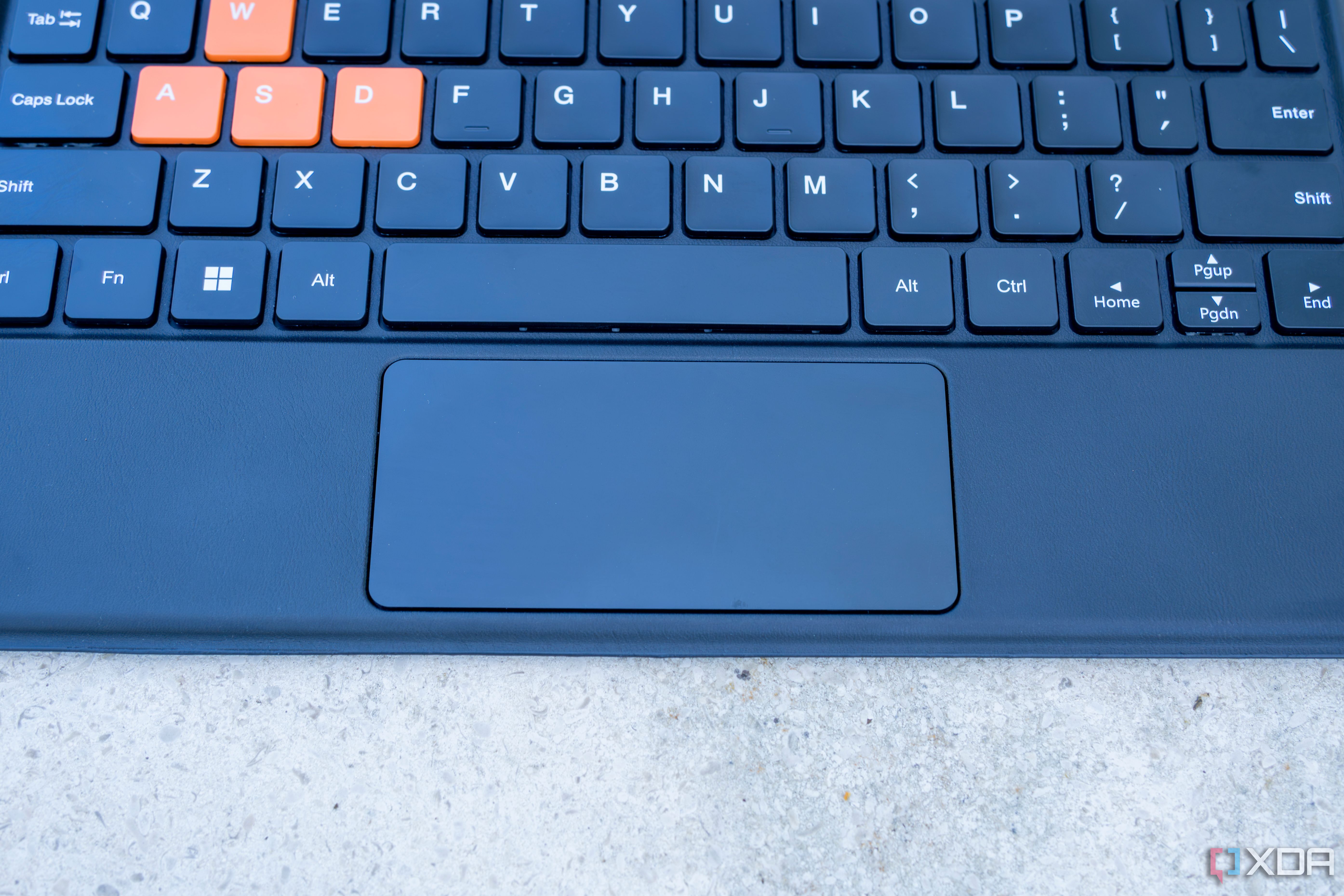 Close-up of the touchpad on the One XPlayer X1 keyboard cover