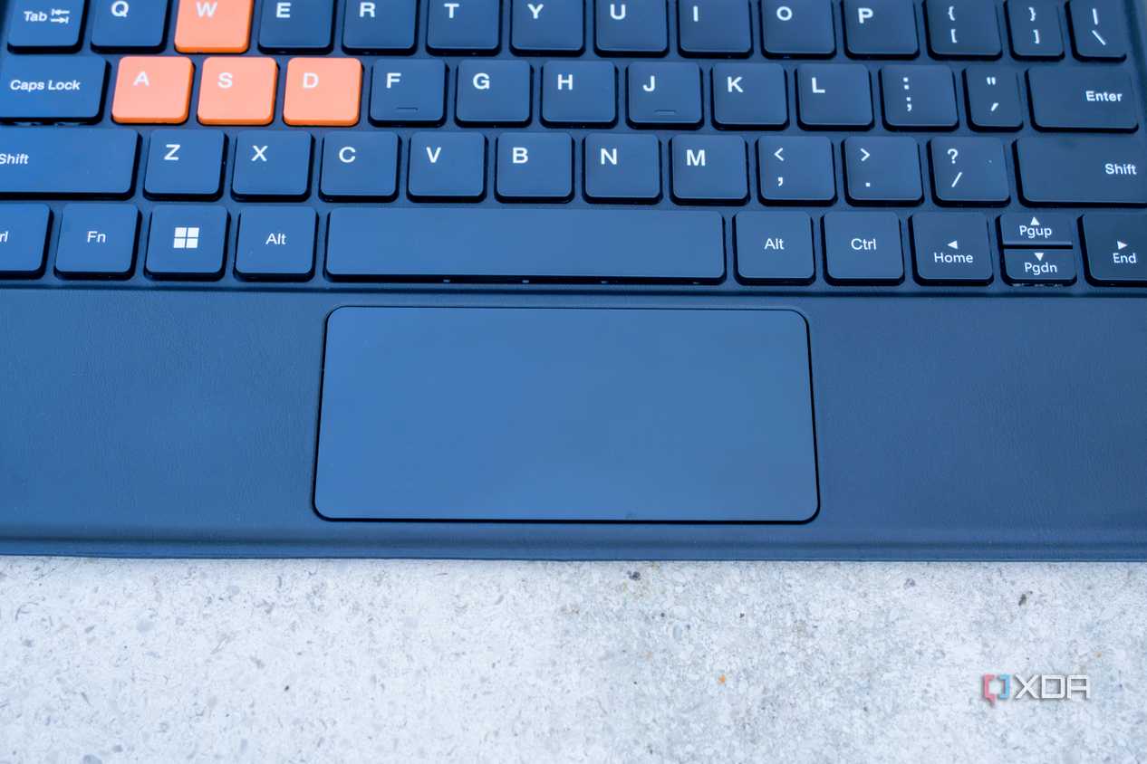 Close-up of the touchpad on the One XPlayer X1 keyboard cover