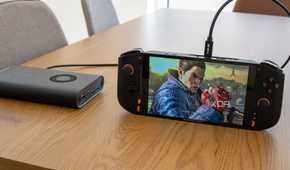 A One Xplayer Mini Pro connected to a OneXGPU while playing Tekken 8