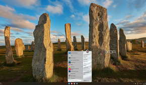 Screenshot of the OpenShell start menu with a metallic skin