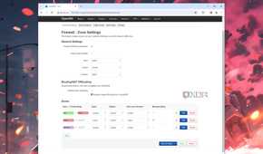 The General Settings tab of the OpenWrt firewall settings page