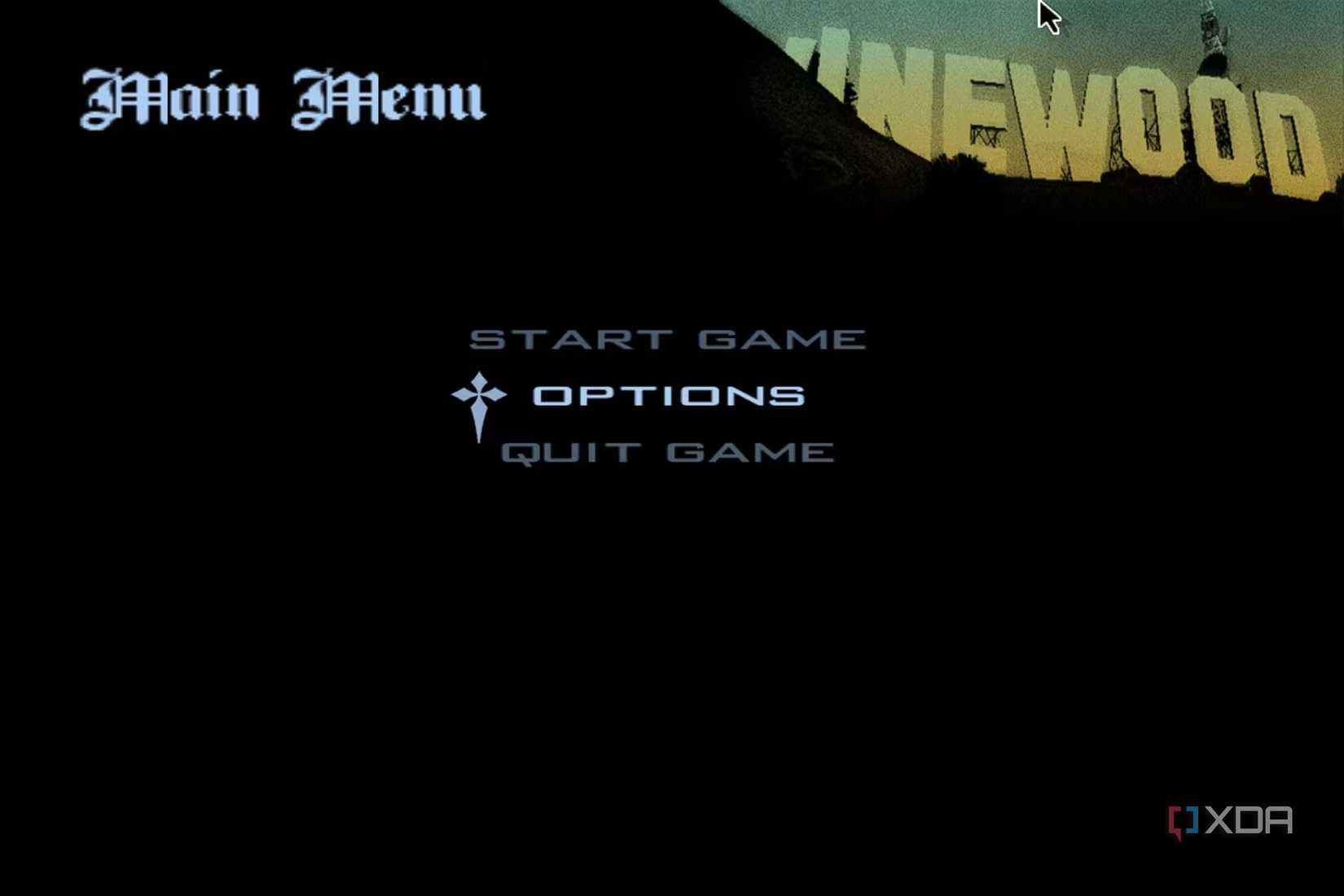 A screenshot showing the options in GTA San Andreas menu.
