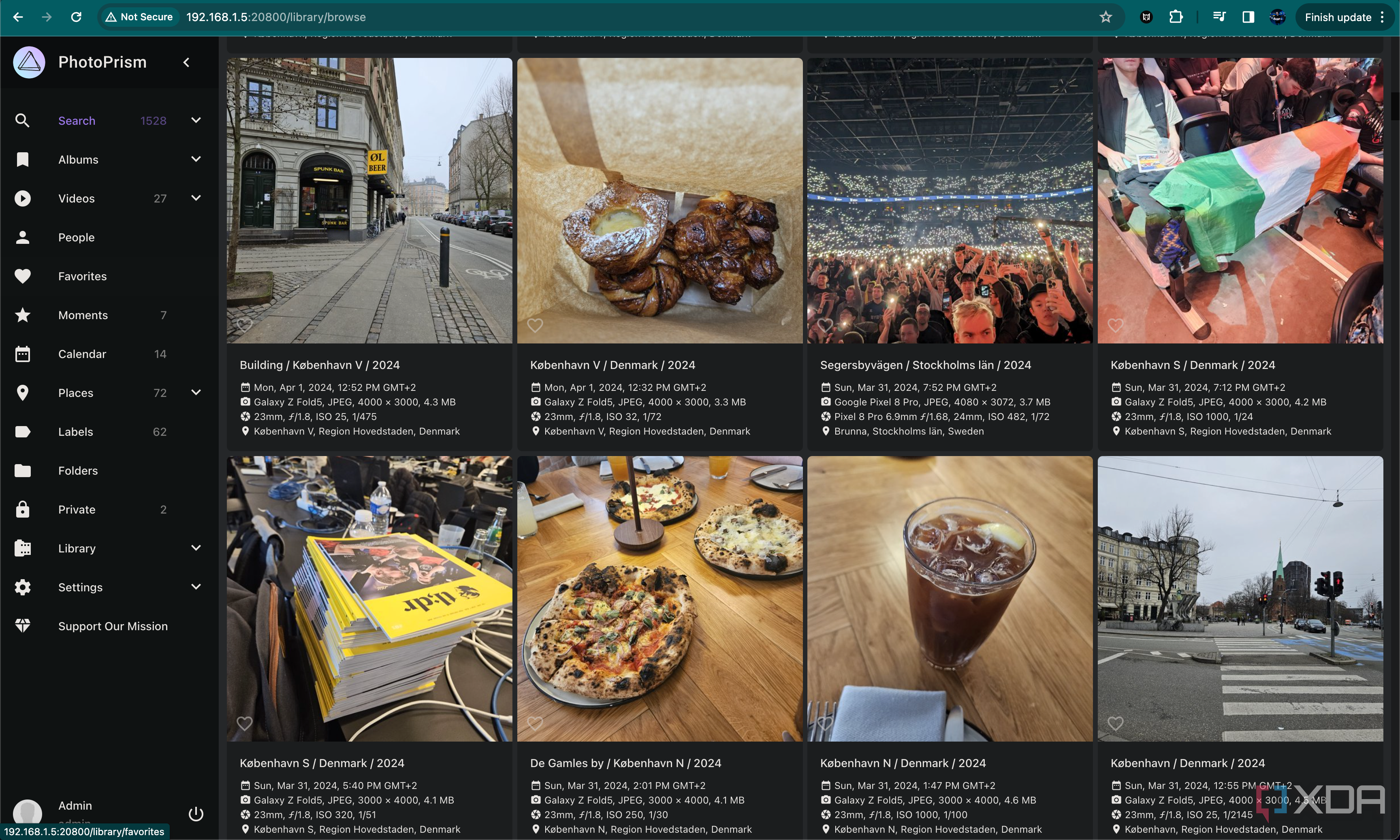 browsing a photoprism library