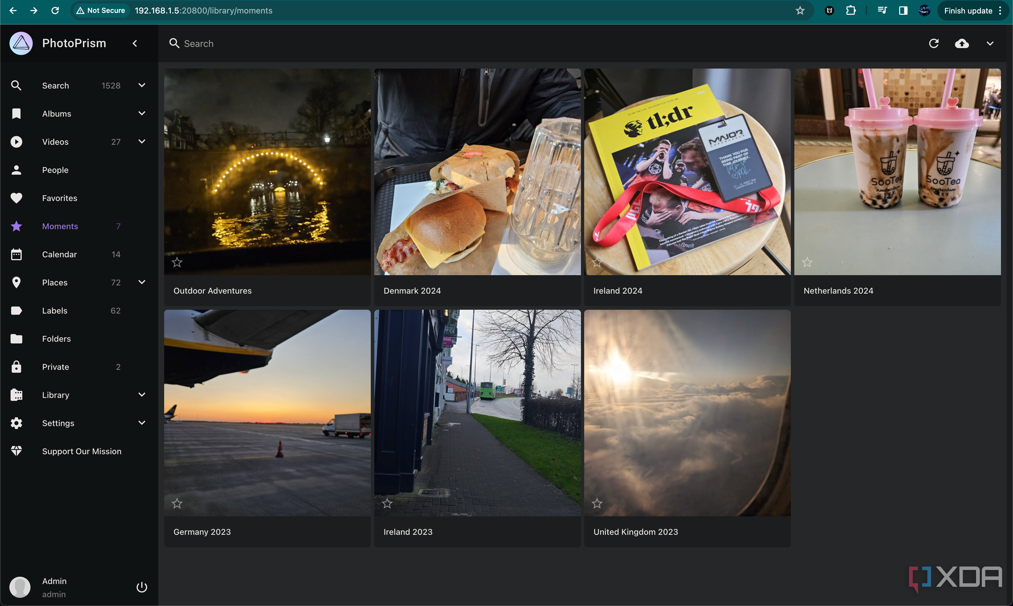 browsing photoprism moments