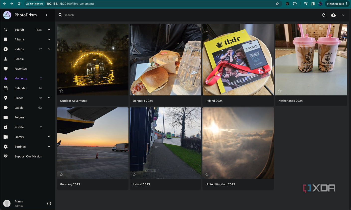 browsing photoprism moments