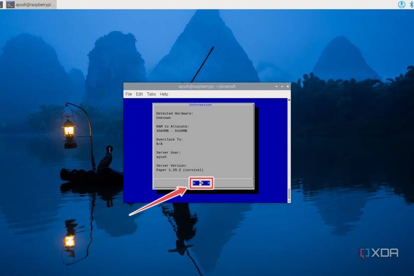 The confirmation window inside the Pinecraft installer
