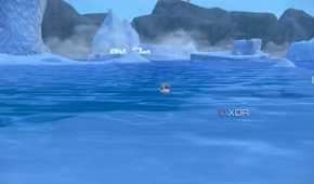 Screenshot of Pokémon Violet showing a like surrounded by ice