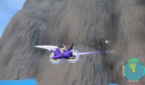 Screenshot of Pokémon Violet showing a cliff in the background