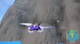 Screenshot of Pokémon Violet showing a cliff in the background