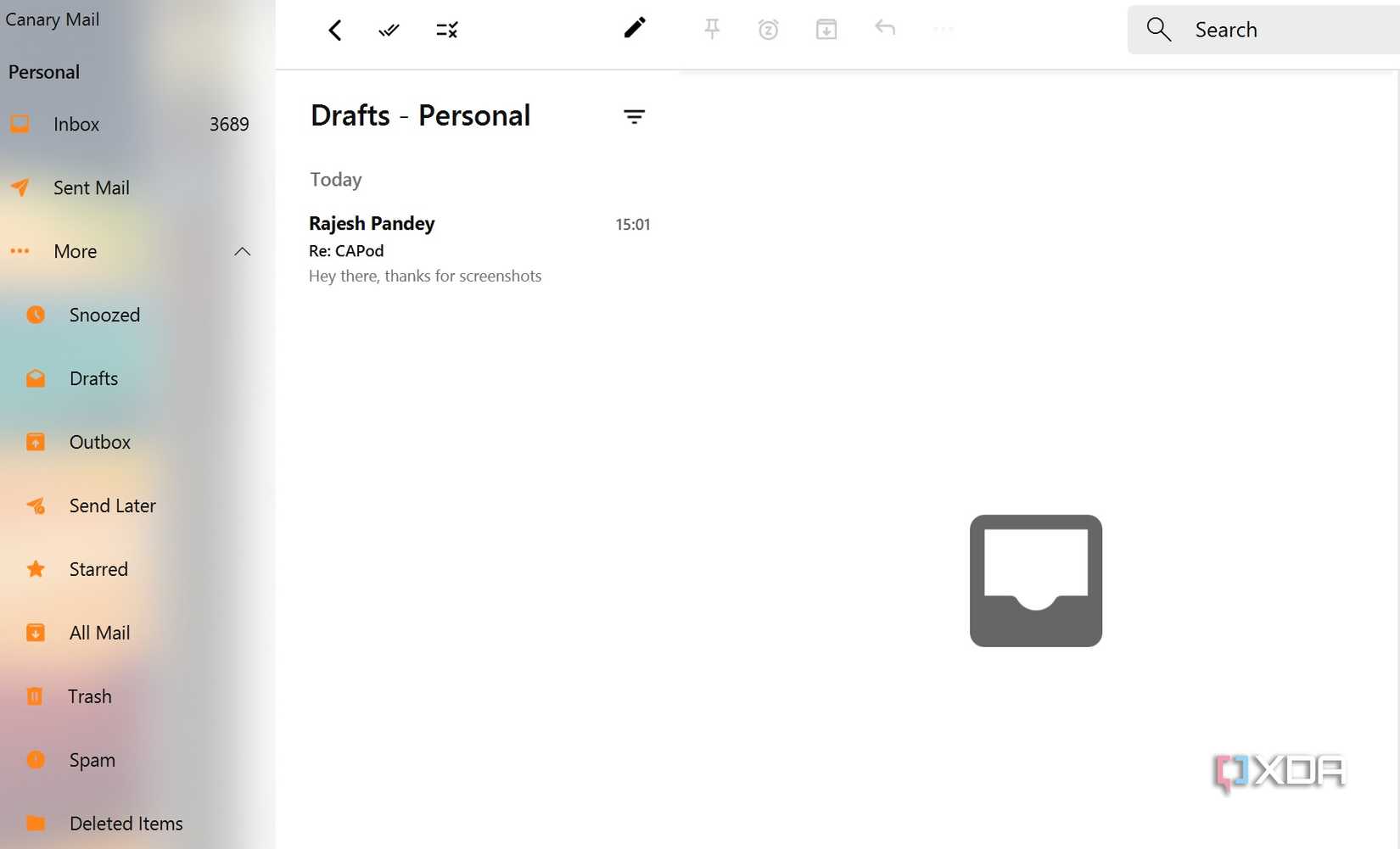 Canary mail UI