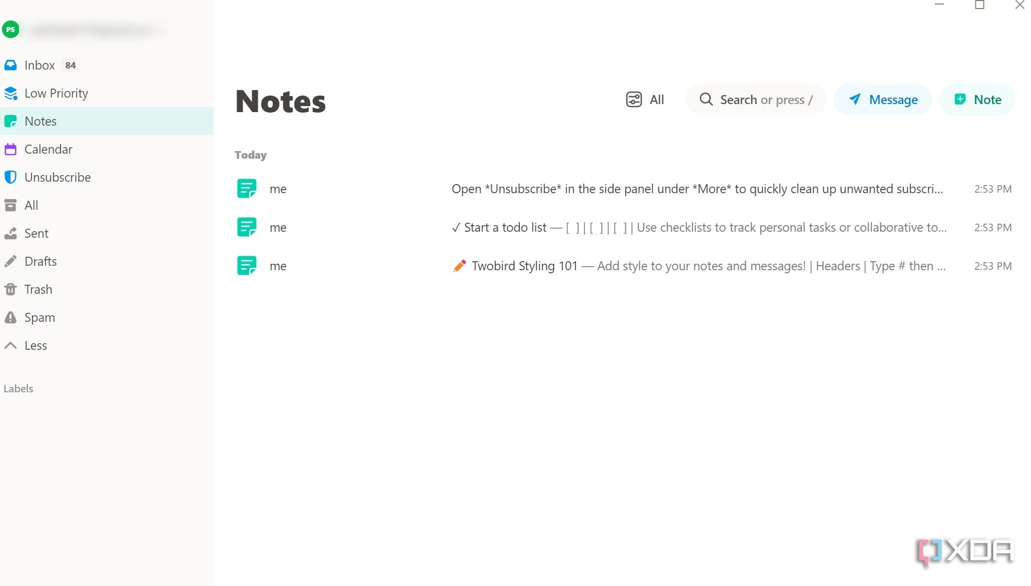 Twobird notes