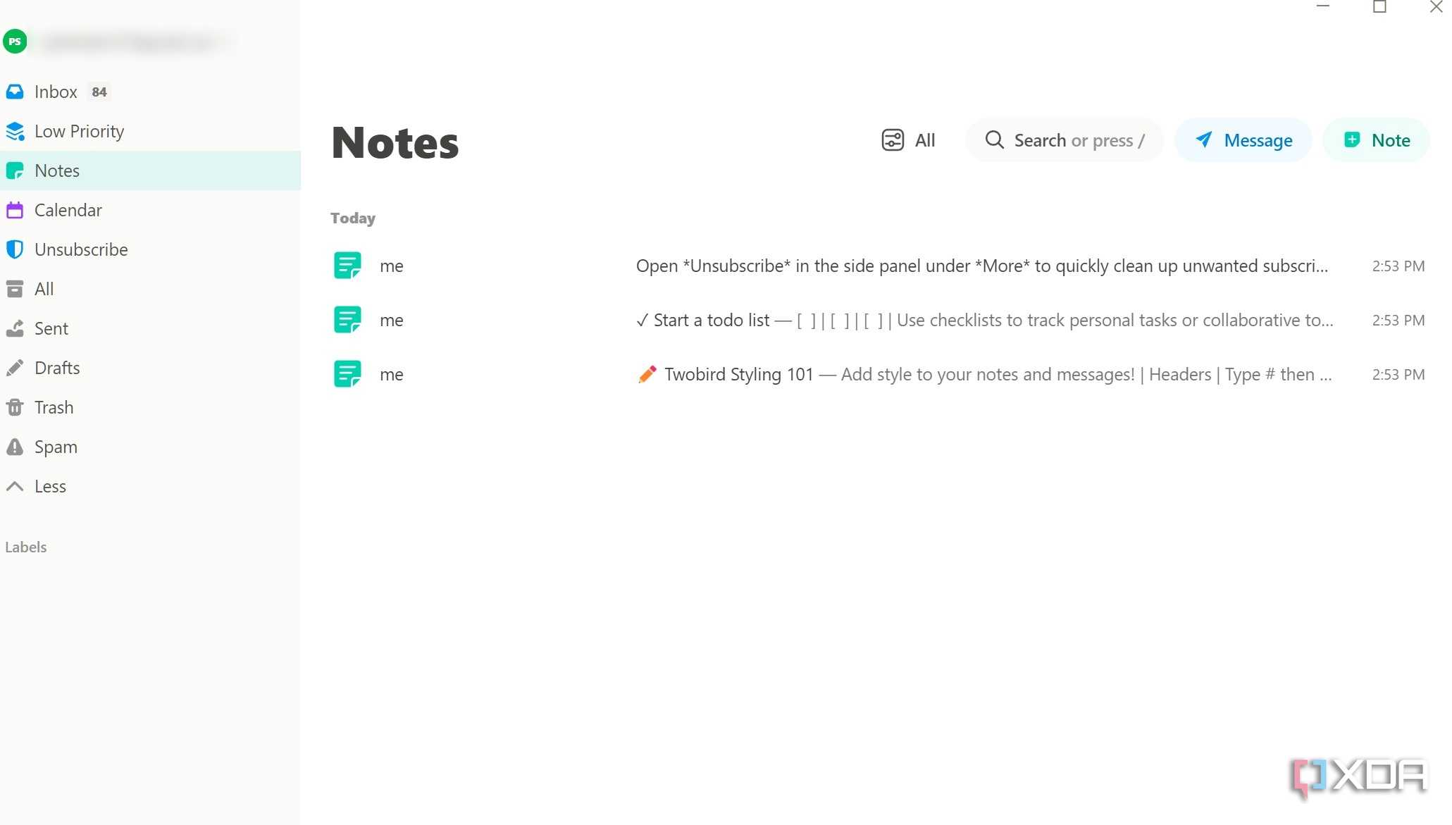 Twobird notes