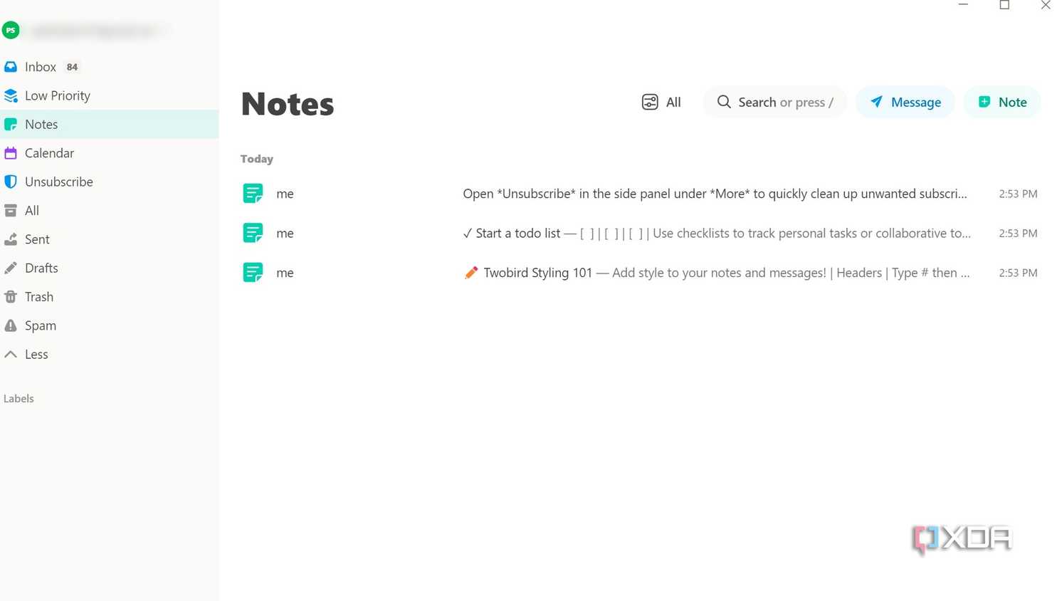 Twobird notes