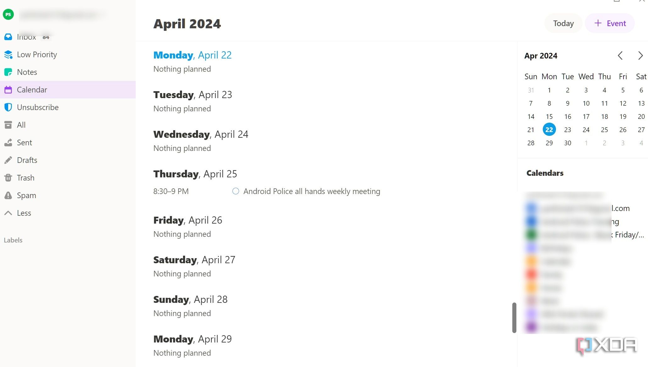 Twobird calendar
