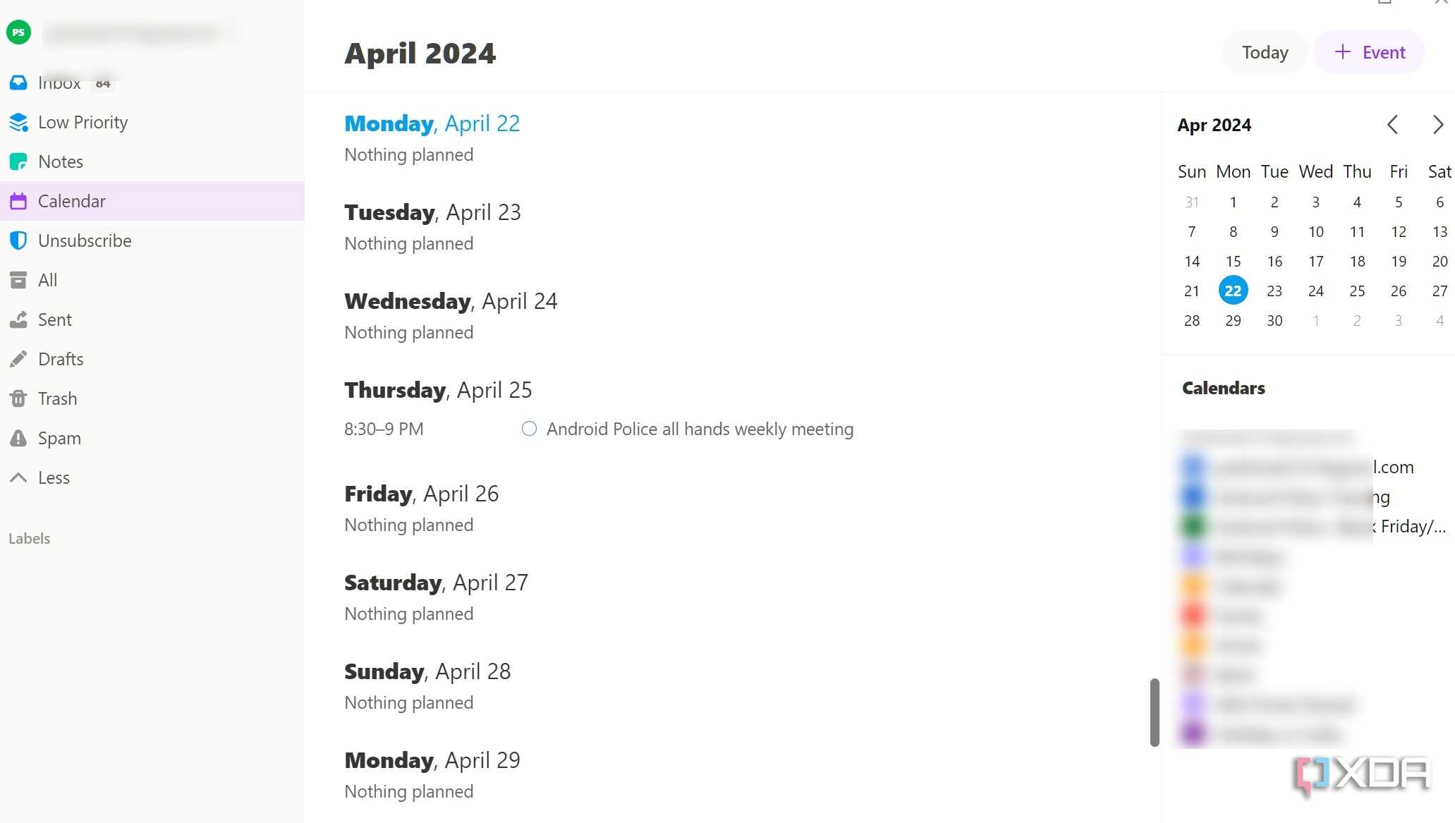 Twobird calendar
