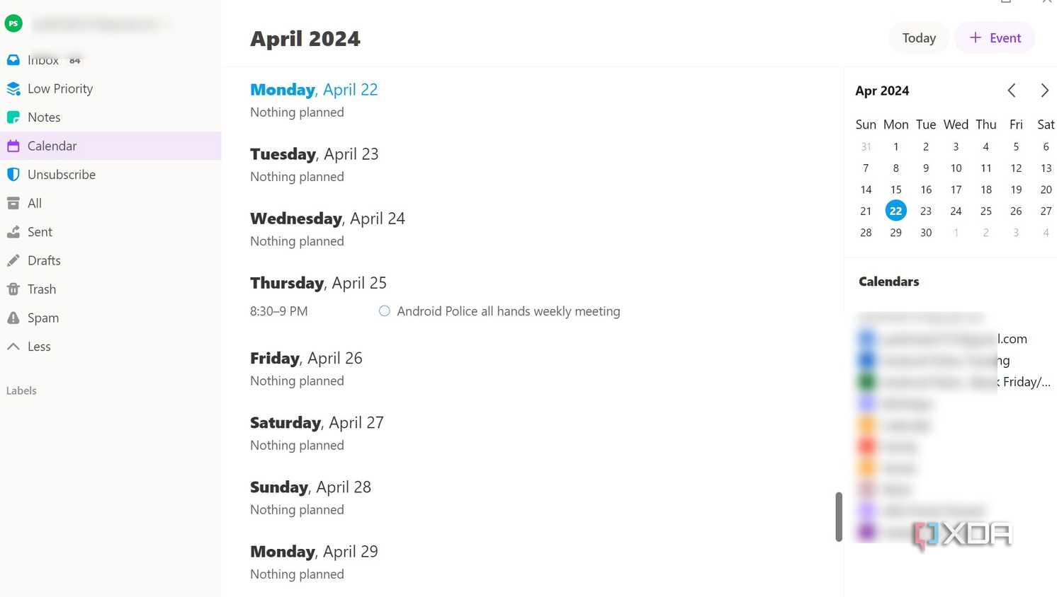 Twobird calendar