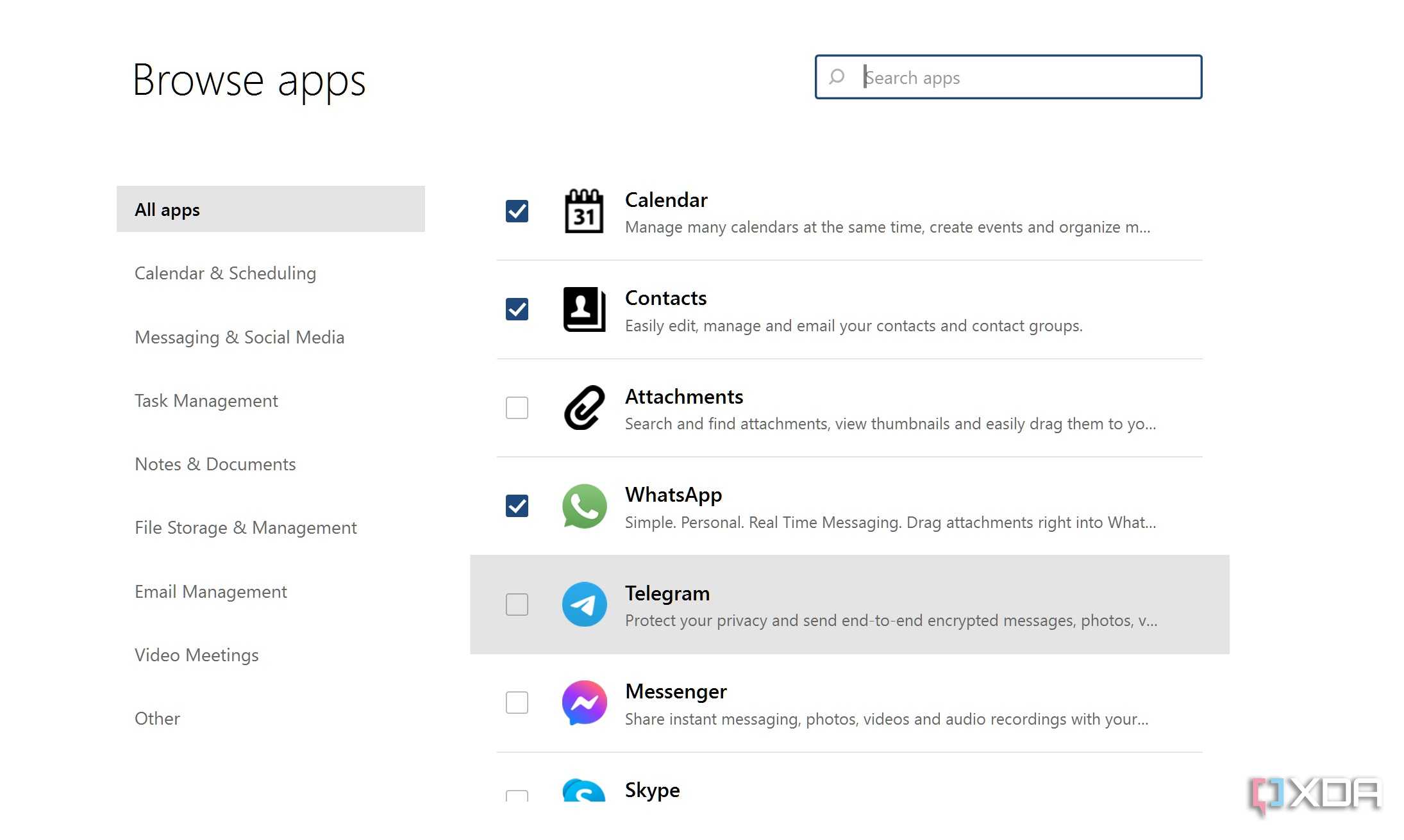 mailbird browse apps