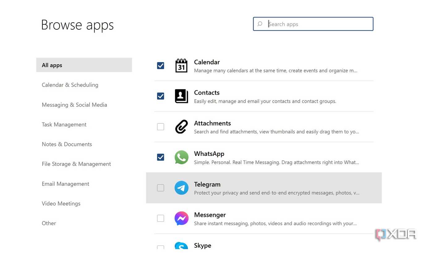 mailbird browse apps