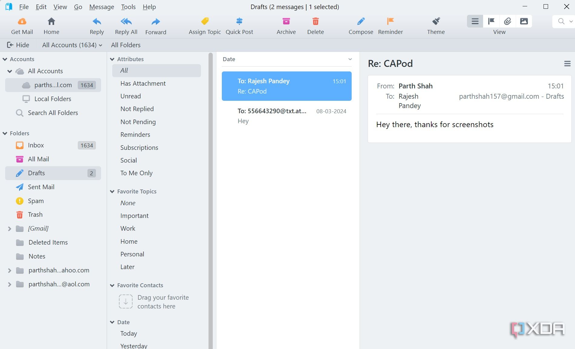 Postbox drafts