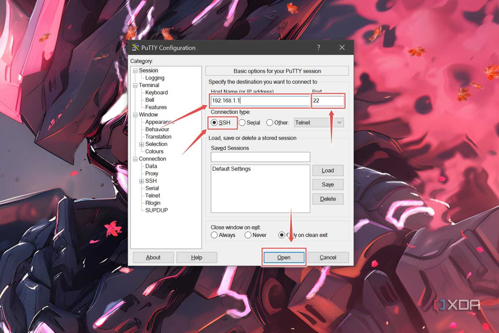 The procedure to SSH into OpenWrt running on the Raspberry Pi 5