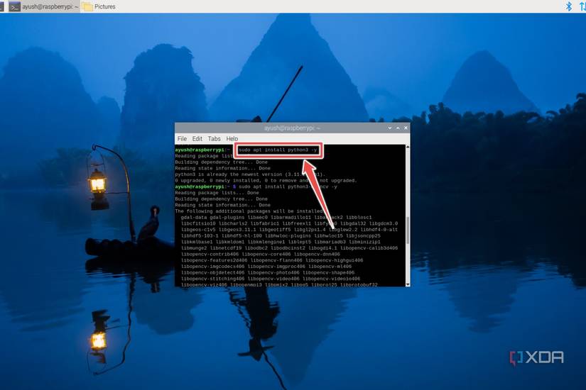 The command to install Python3