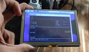 A Raspberry Pi display running the stock market price ticker