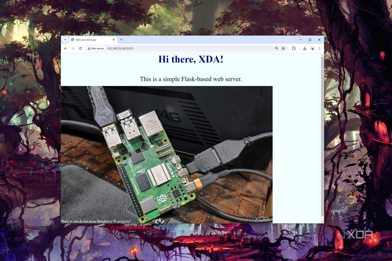 A Flask-based web server running on the Raspberry Pi 5
