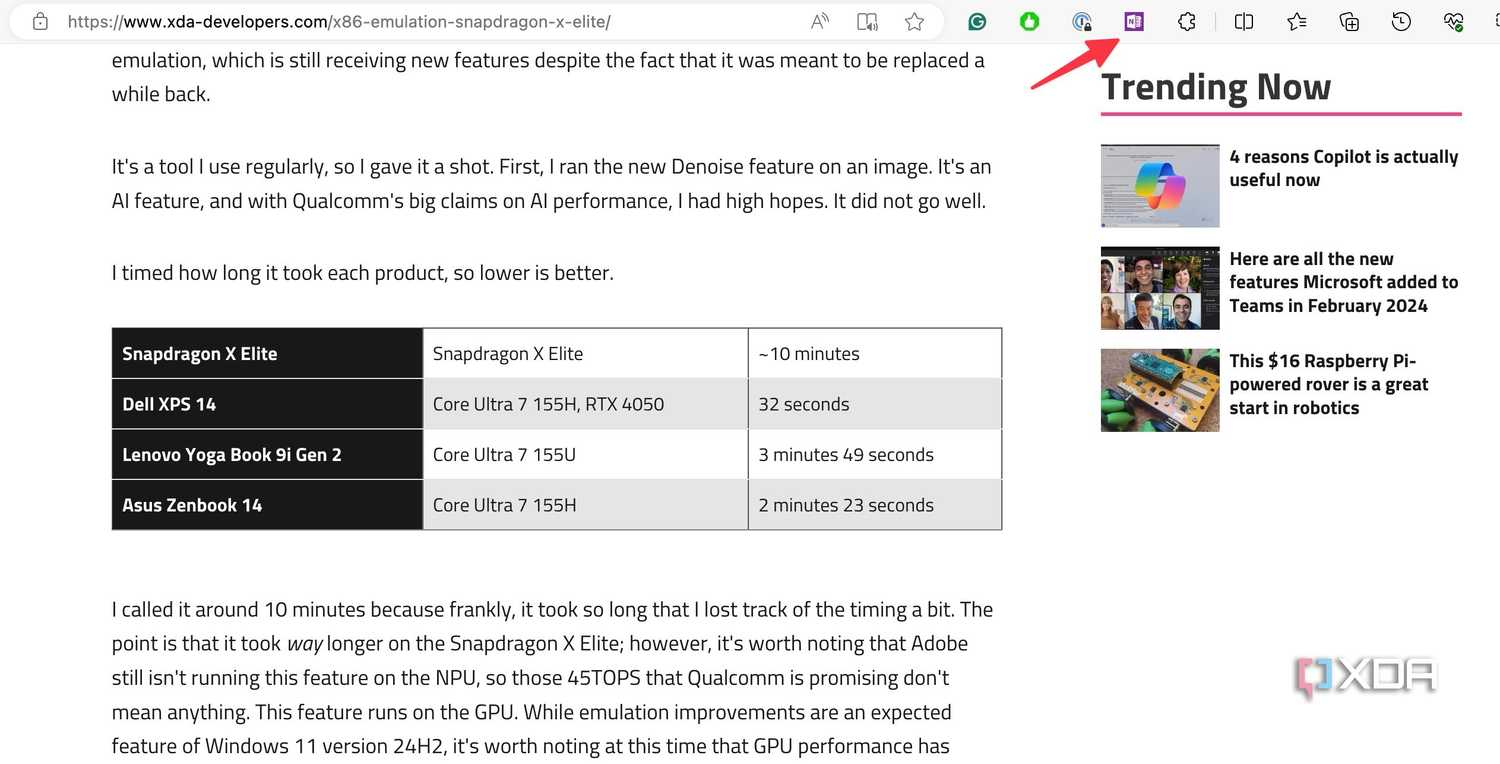 Check OneNote web clipper
