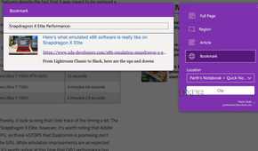 Bookmark an article to OneNote