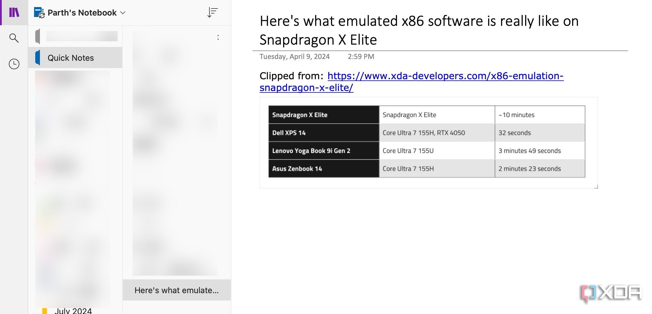 OneNote article clipped