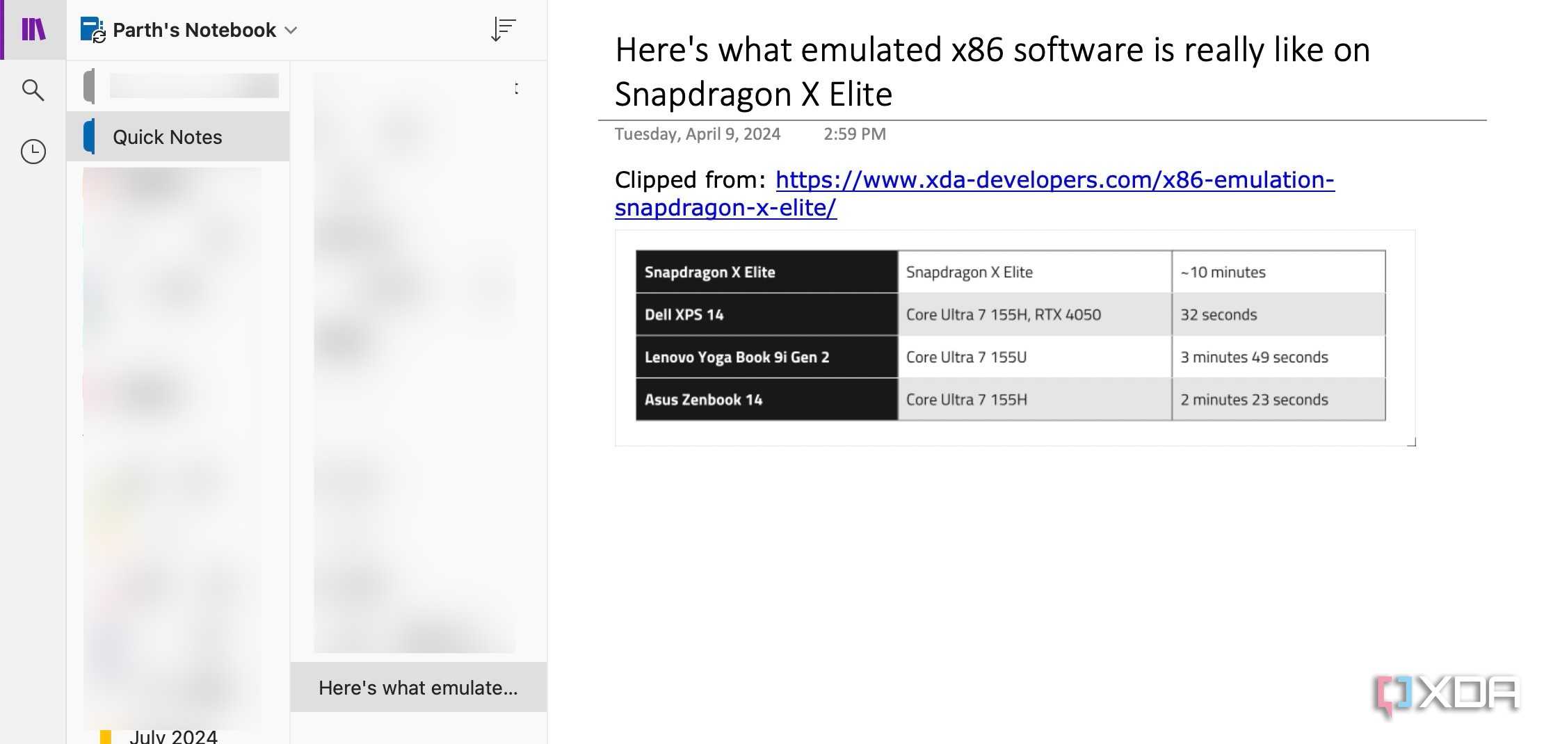 OneNote article clipped
