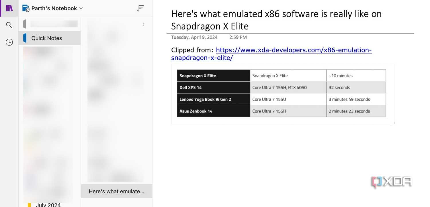 OneNote article clipped