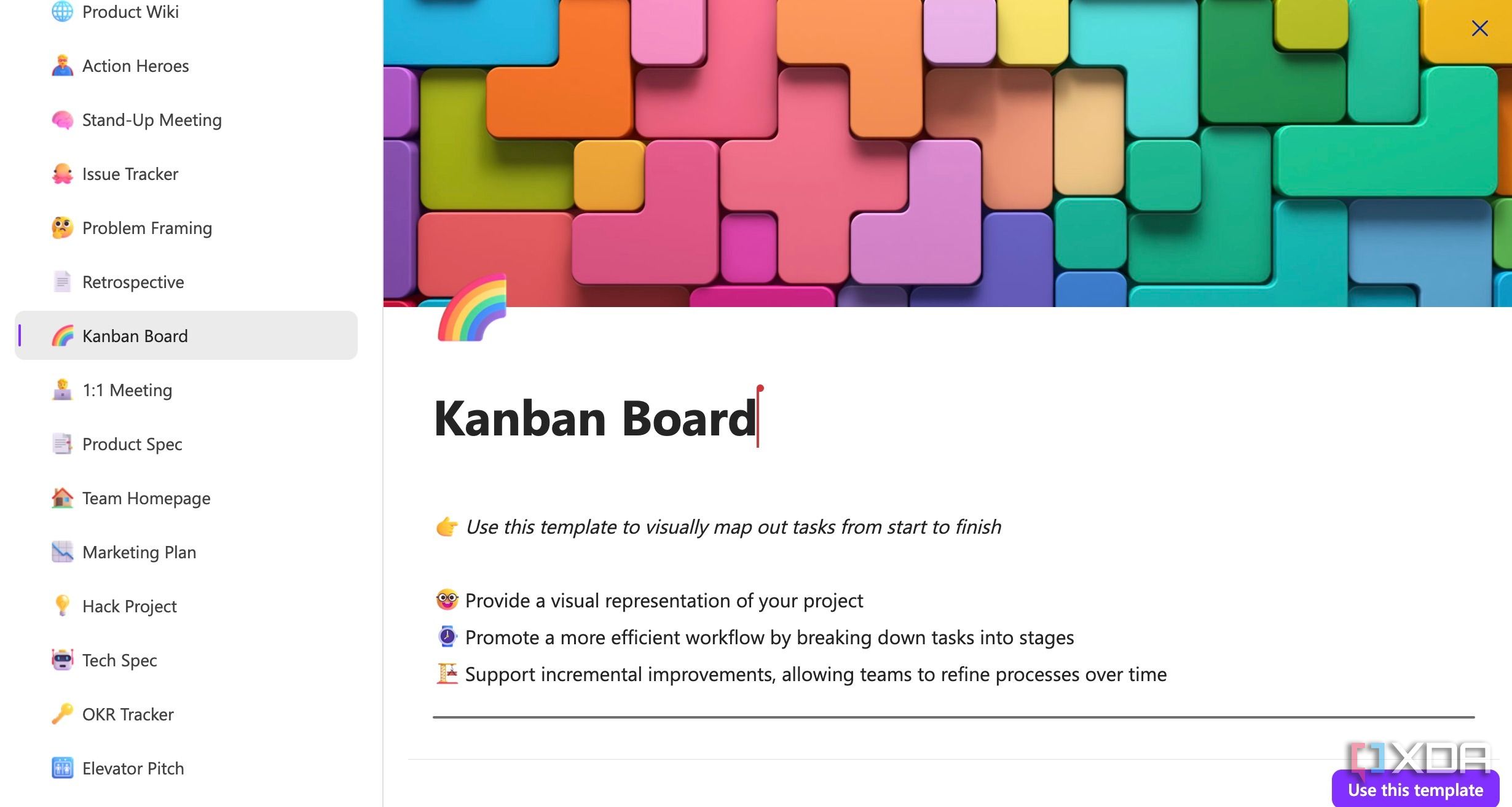 Project management template in Microsoft Loop