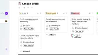 Kanban board in Microsoft Loop